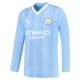HAALAND #9 Manchester City 23/24 Men's Home Long Sleeve Shirt - PL Font
