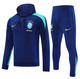 Brazil 24/25 Men's Navy Hoodie Tracksuit