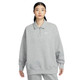 Nike Women's Gray Oversized Short-Zip Fleece