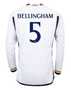 BELLINGHAM #5 Real Madrid 23/24 Men's Home Long Sleeve Shirt