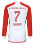 GNABRY #7 Bayern Munich 23/24 Men's Home Long Sleeve Shirt