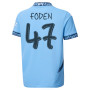 FODEN #47 Manchester City 24/25 Kid's Home Shirt and Shorts - Man City Font