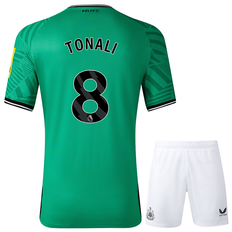 TONALI #8 Newcastle United 23/24 Kid's Away Shirt and Shorts - PL Font