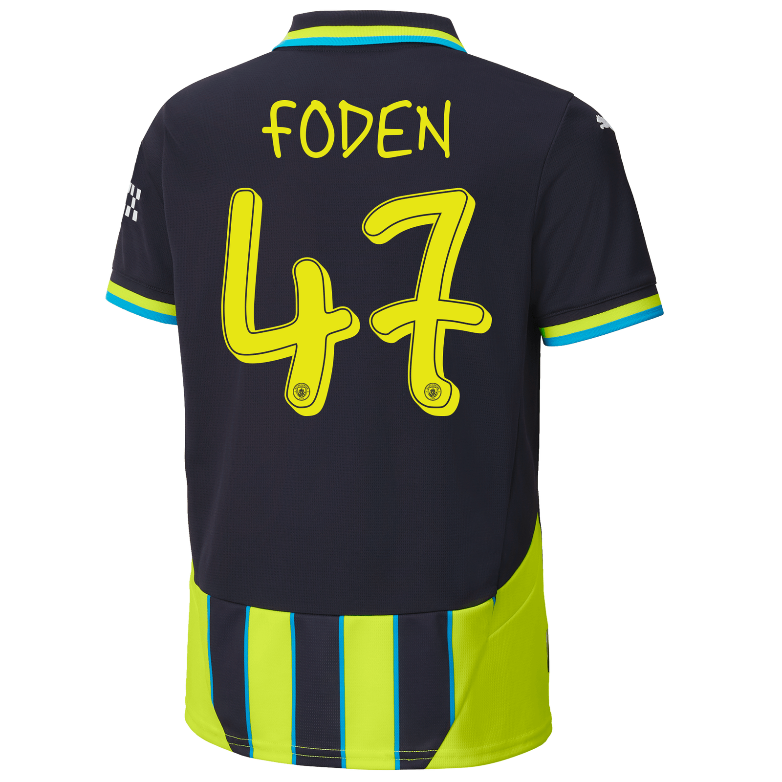 FODEN #47 Manchester City 24/25 Kid's Away Shirt and Shorts - Man City Font