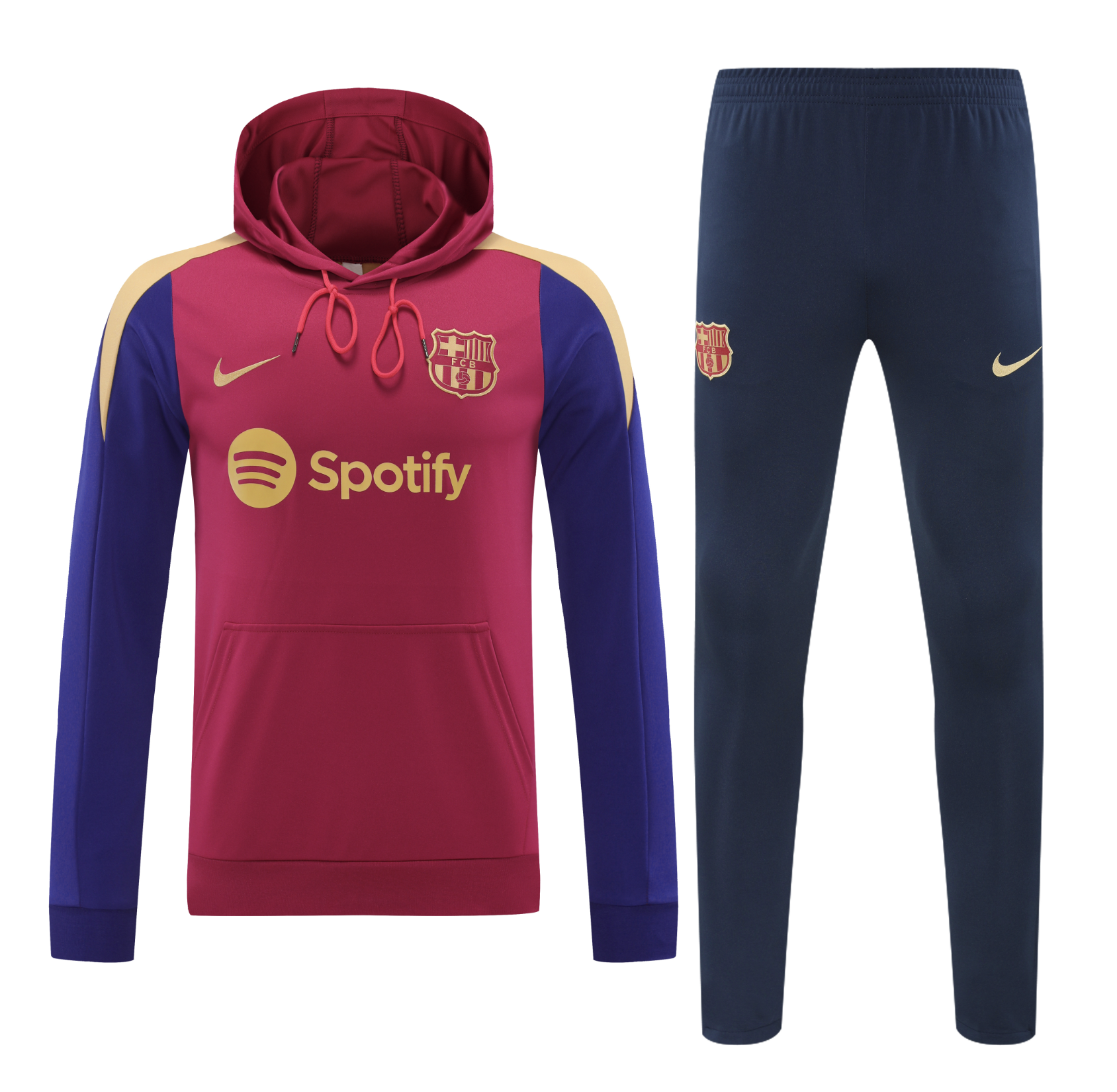 Barcelona 24/25 Men's Red Hoodie Tracksuit