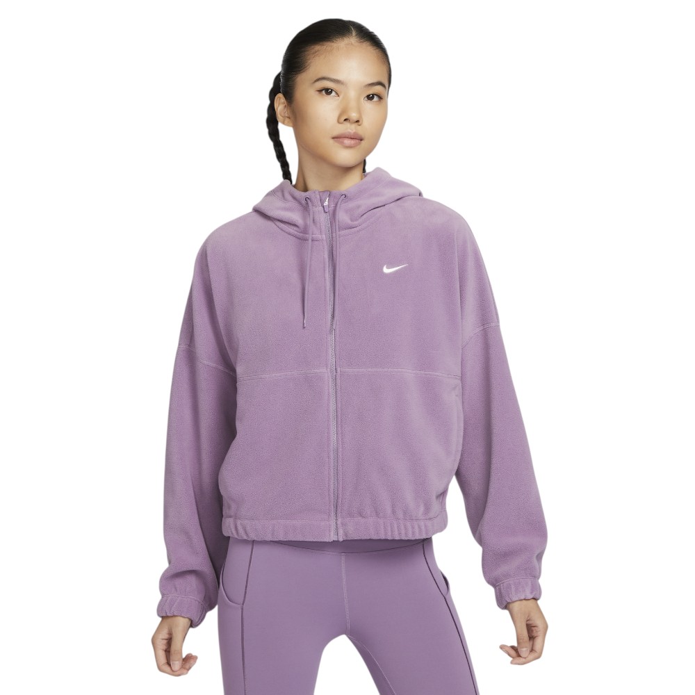 Nike Women's Purple Oversized Full-Zip Fleece Hoodie