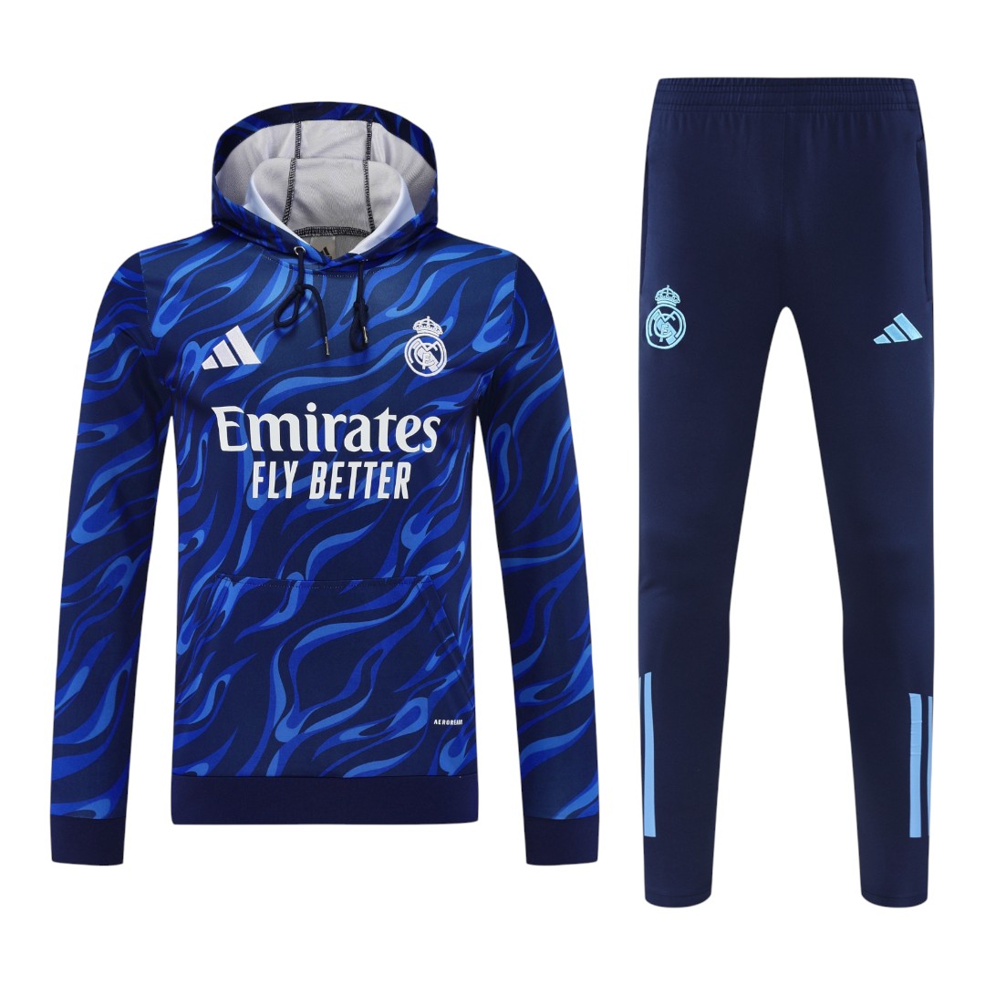 Real Madrid 25/26 Men's Blue Pre-Match Hoodie Tracksuit