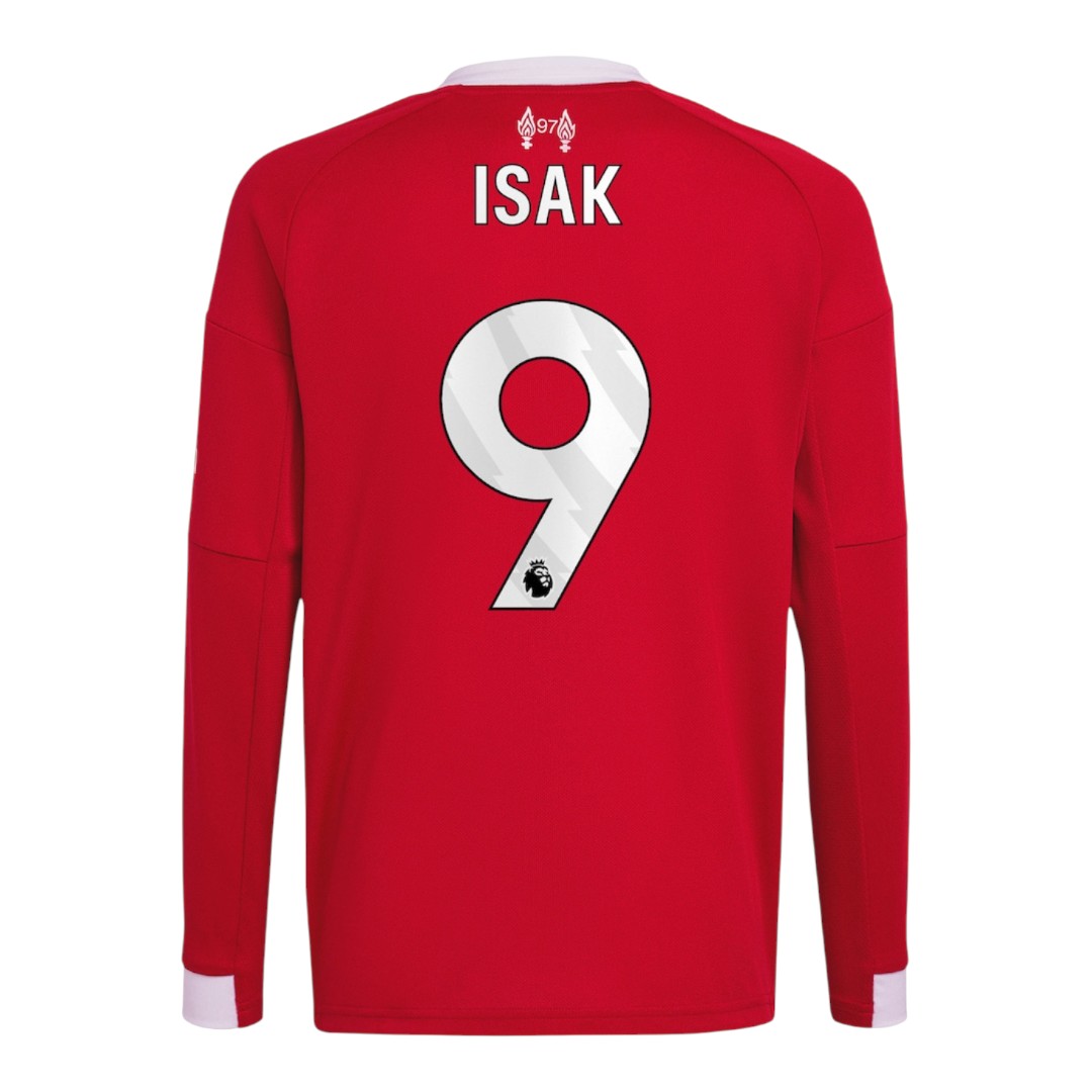 ISAK #9 Liverpool 25/26 Men's Home Long Sleeve Shirt - PL Font