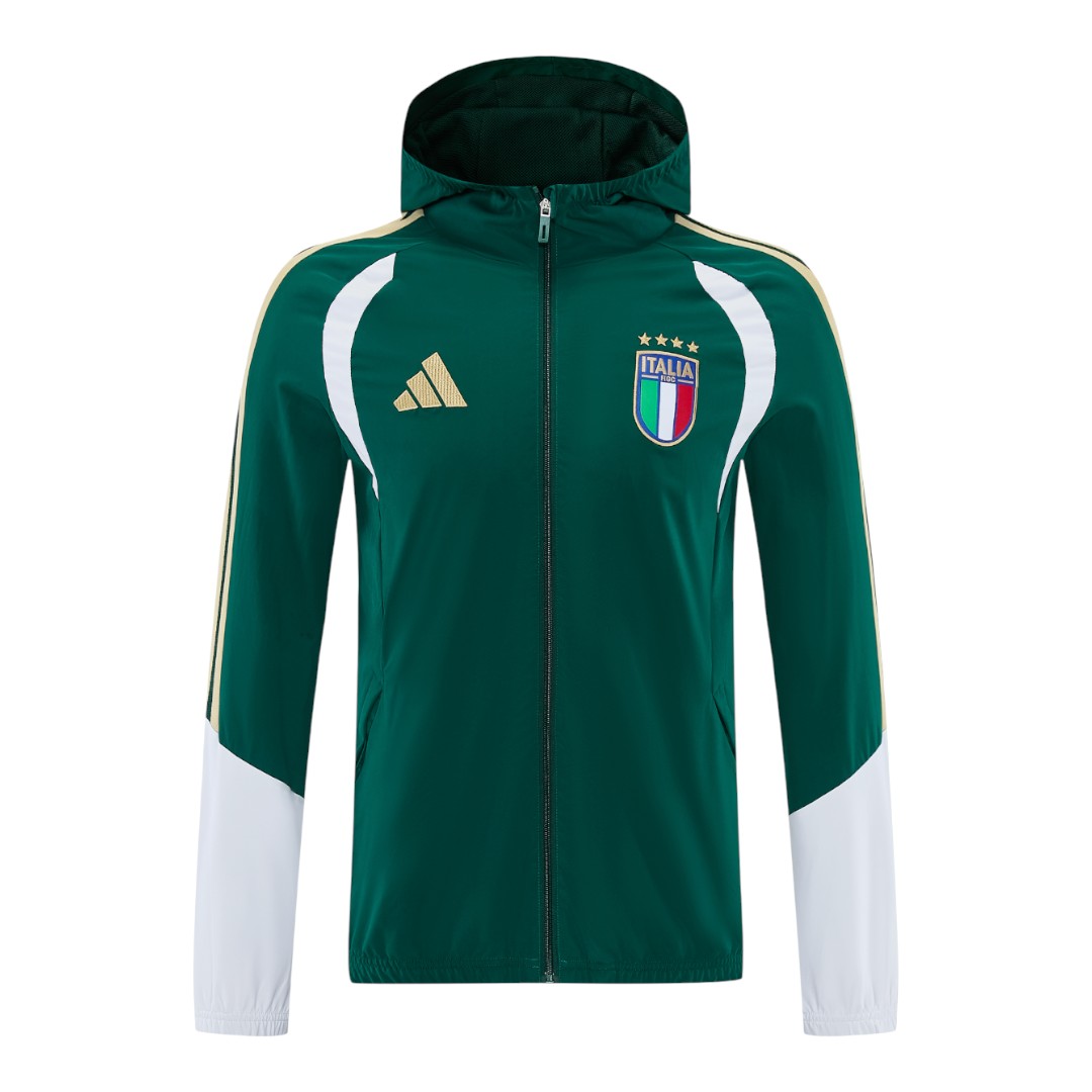 Italy 2026 Men's Green Long Zip Windbreaker
