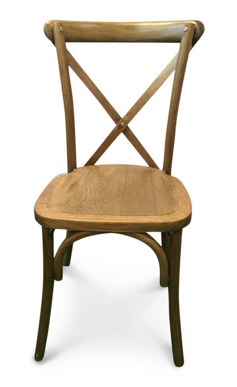 Oak Cross-Back Stacking Chairs - Save More When You Buy In Bulk!