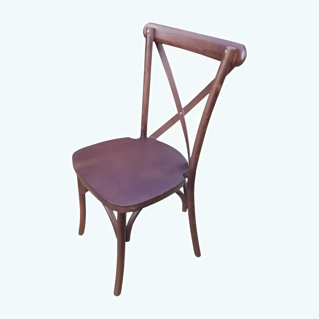 Cross Back Stacking Walnut Front Row Furniture