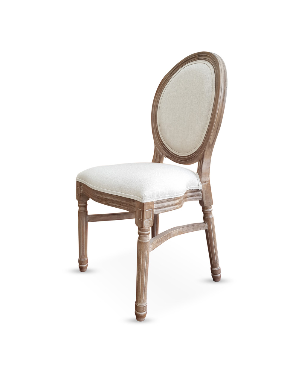 Louis Chair in Light Oak with Ivory Upholstery - Front Row Furniture