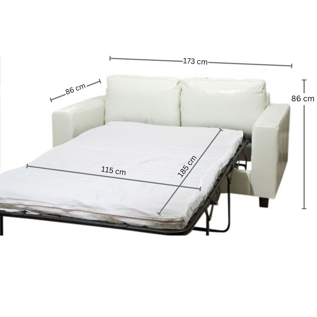 Bonded 3 Seater Leather Sofa Bed Front Row Furniture