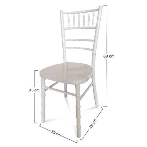 Chiavari Chair. White. Curved back.