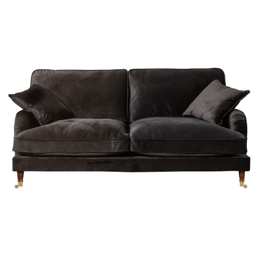 Contemporary 3 Seater Fabric Sofa (Black)