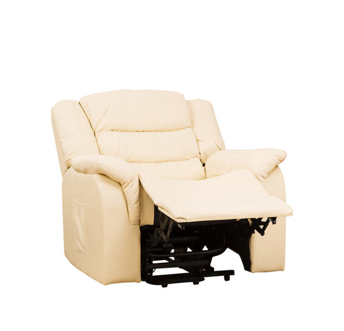 Bonded Leather Electric Riser Recliner with Massage and Heat (Cream 2)