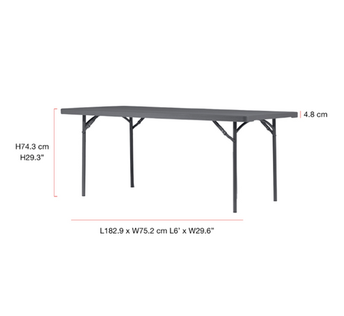 6ft Folding Plastic Trestle Table. GREY (ex Winter Olympics)