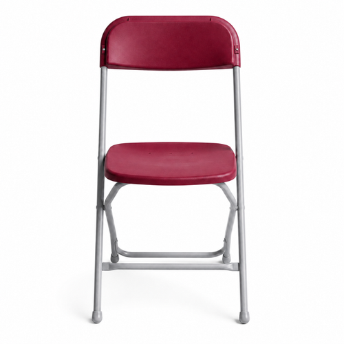 Folding Plastic Chairs - Burgundy