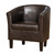 Traditional Faux Leather Tub Chair - Brown