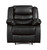 Waterfall Back 1 Seater Leather Reclining Sofa (Black)