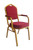 Front Right View of Red Chair With Gold frame, With Arms
