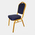 Shield Back Steel Banqueting Chair. Blue with Gold Frame