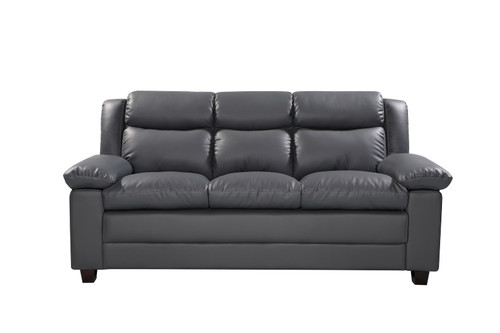 Waterfall Back 3 Seater Leather Sofa- Front Row Furniture