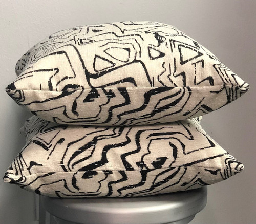Black and White Abstract Pillow
