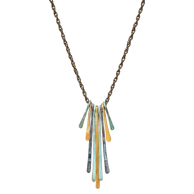 Mixed Metals Bar Necklace Plum Select