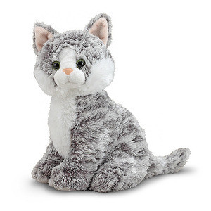 grey tabby cat plush