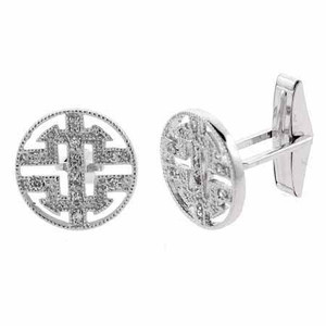Sterling Silver CZ Round Men's Cufflinks Sterling Silver CZ Round Men's Cufflinks