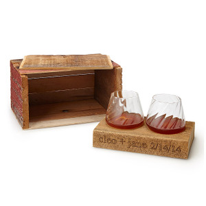 Optic Twist Glass Set With Custom Holder