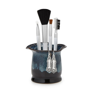 Ruffled Edge Earring And Cosmetic Brush Holder
