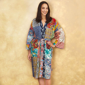 Upcycled Cotton Sari Robe