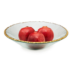 Gold Rimmed Serving Bowl