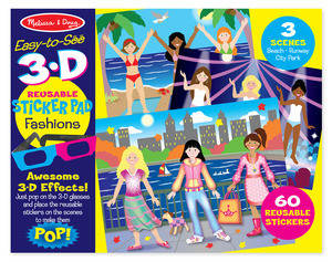 Easy-to-See 3-D Reusable Sticker Pad - Fashions