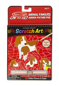 On the Go Scratch Art: Animal Families Hidden-Picture Pad