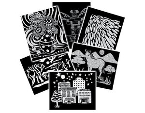 Scratch Art Pattern Paper Assortment (12 sheets)