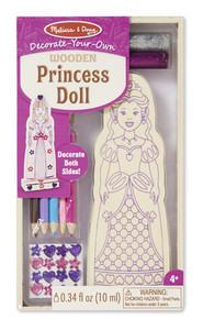 Decorate-Your-Own Wooden Princess Doll