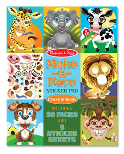 Make-a-Face Crazy Animals Sticker Pad
