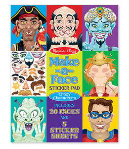 Make-a-Face Crazy Characters Stickers Pad