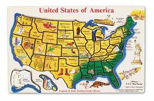 Wooden USA Map Puzzle
