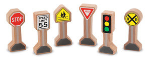 Wooden Classic Traffic Signs Set