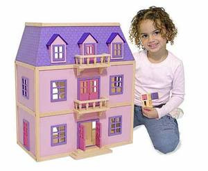 Multi-Level Solid Wood Dollhouse