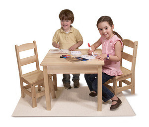Wooden Table & Chairs 3-Piece Set