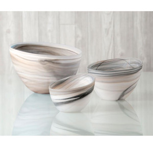 Medium Frosted Alabaster Slanted Bowl