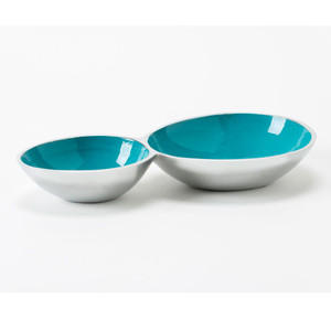 2 Compartment Snack Bowl - Aqua