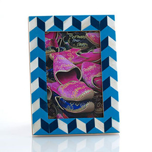 Bazaar 4" X 6" Geometric Inlay Picture Frame