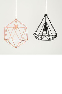 Gil Pendant, Copper And Amadeo Ceiling Pendant, Black