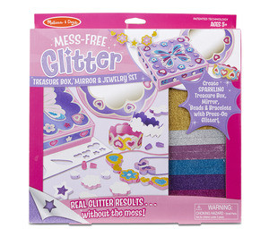 Mess-Free Glitter - Treasure Box Mirror & Jewelry Set